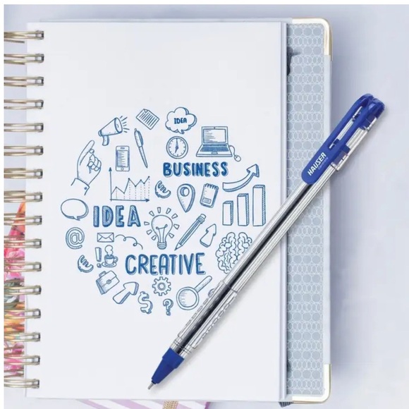 NEW 25 pcs. Hauser EON German Ball Pen BLUE 1.0mm Refillable Comfort Grip - Picture 10 of 10